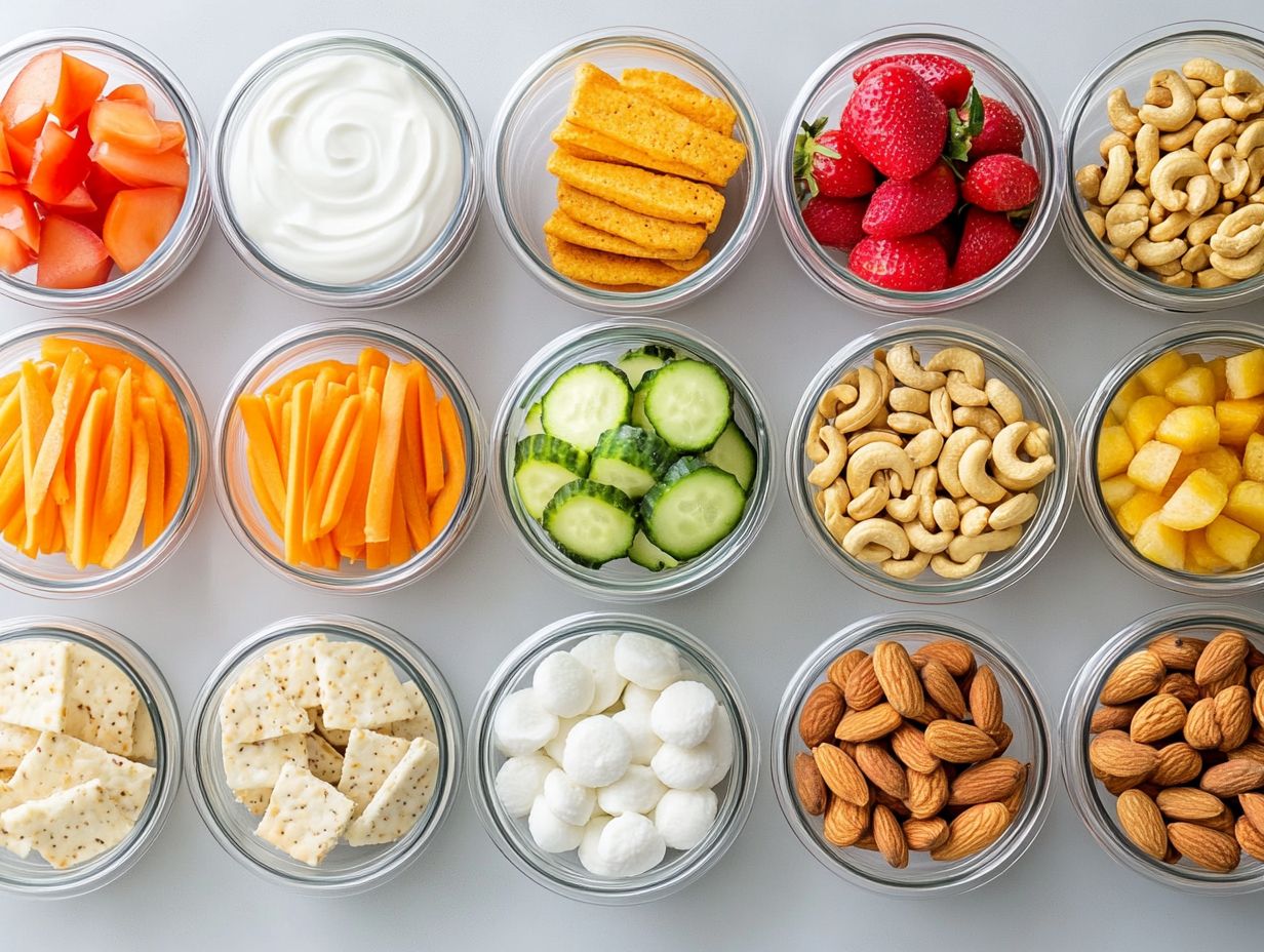 Image showcasing key takeaways for healthy snacking options.