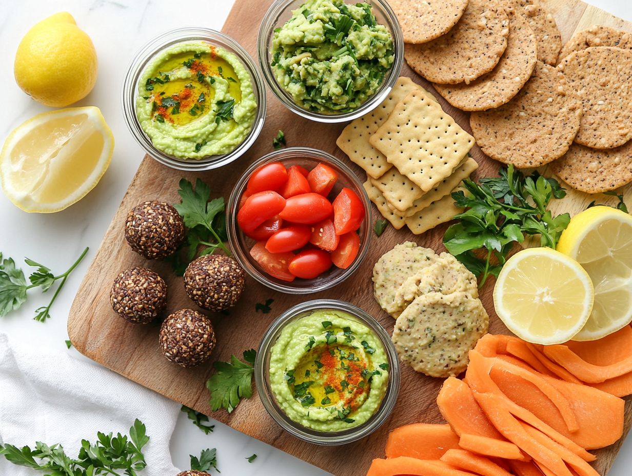 A variety of gluten-free snacks laid out for meal planning.