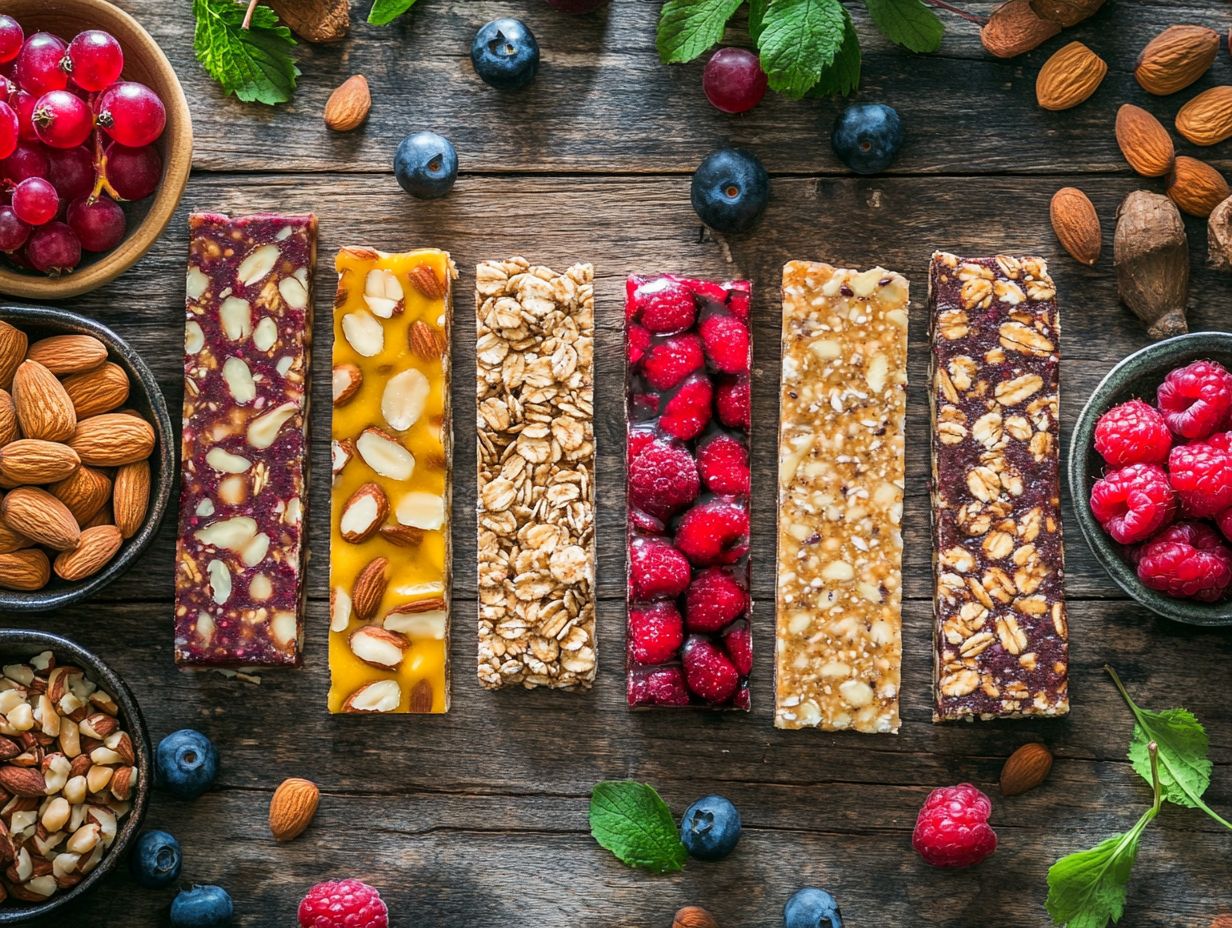 Healthy snack bars fitting into a balanced diet.