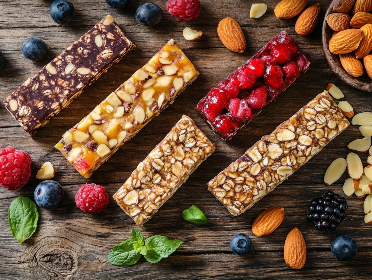 A variety of low-calorie snack bars