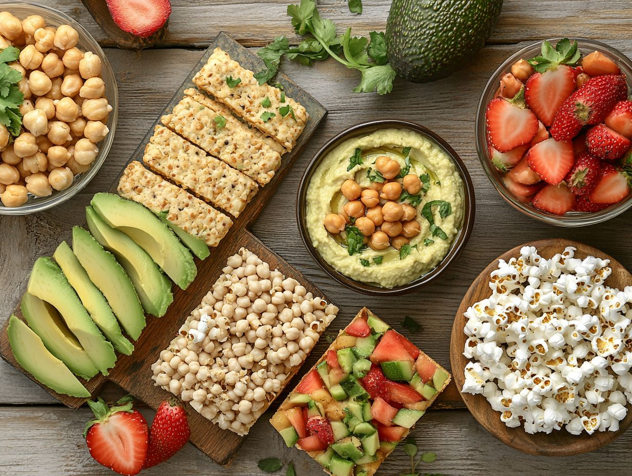 A variety of tasty gluten-free snack options displayed on a table.