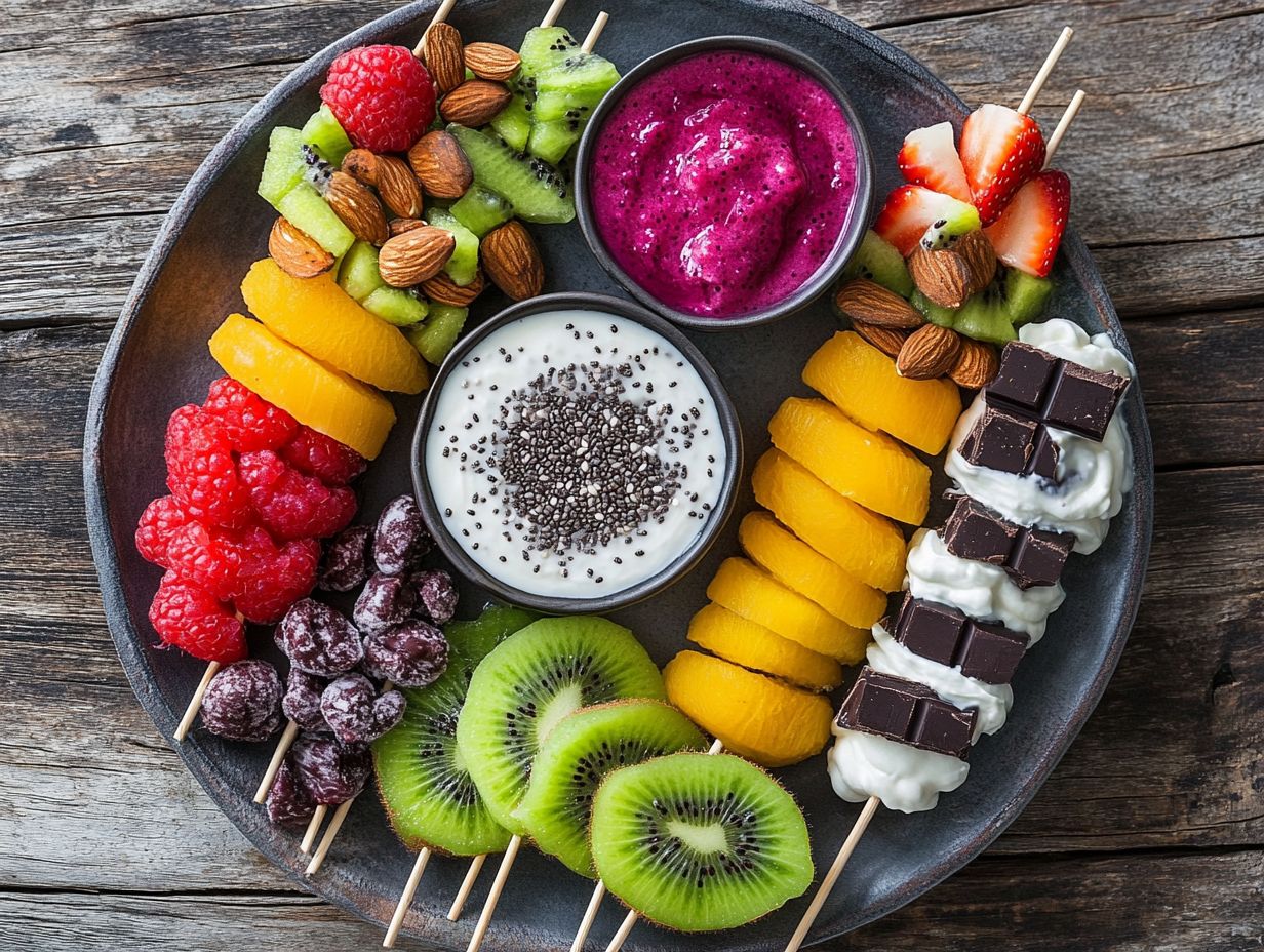 Colorful assortment of low-calorie desserts showcasing variety.