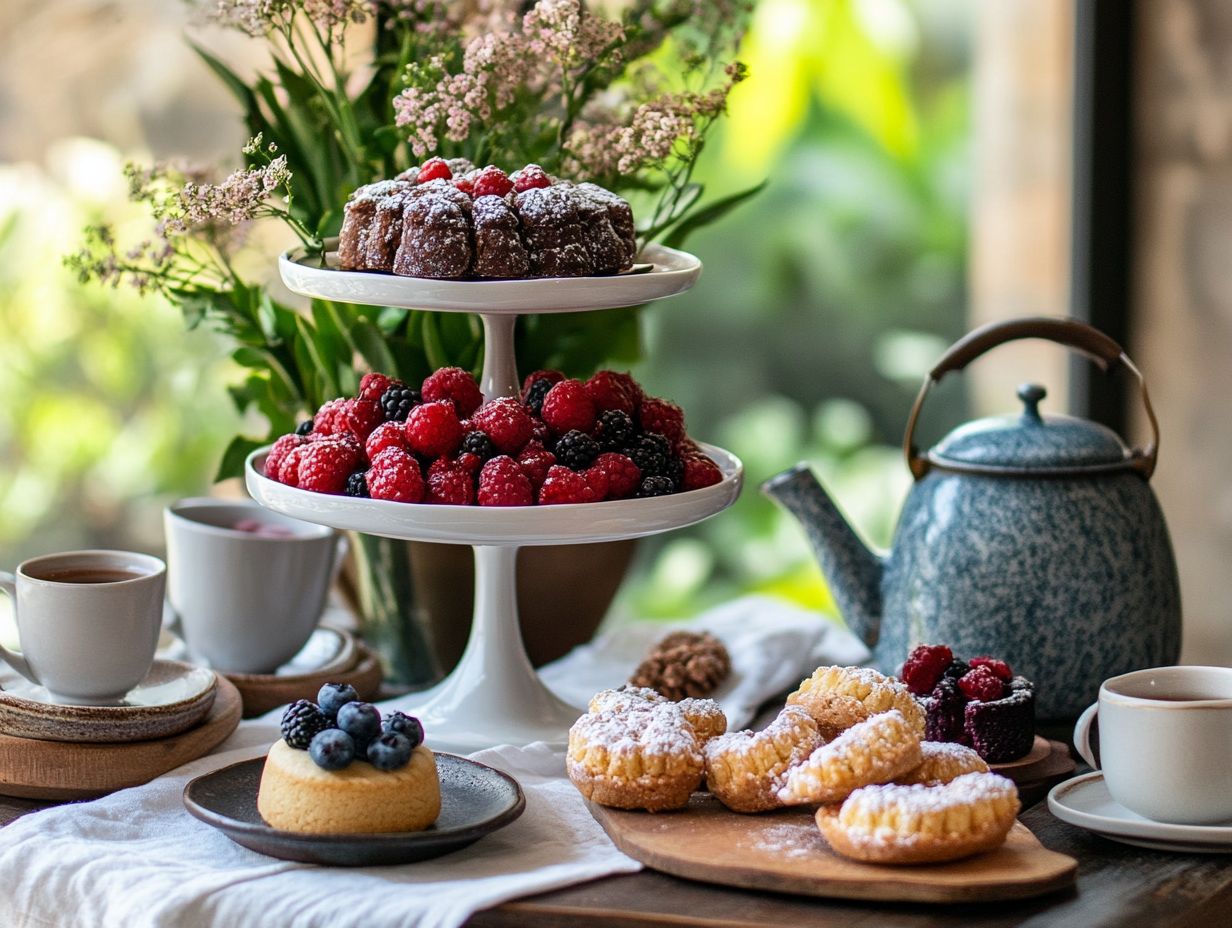 Delicious gluten-free snacks for afternoon tea including chocolate chip cookies and lemon poppy seed muffins