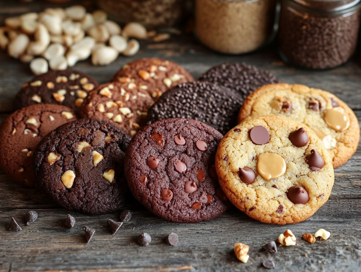 A variety of gluten-free cookies displayed attractively