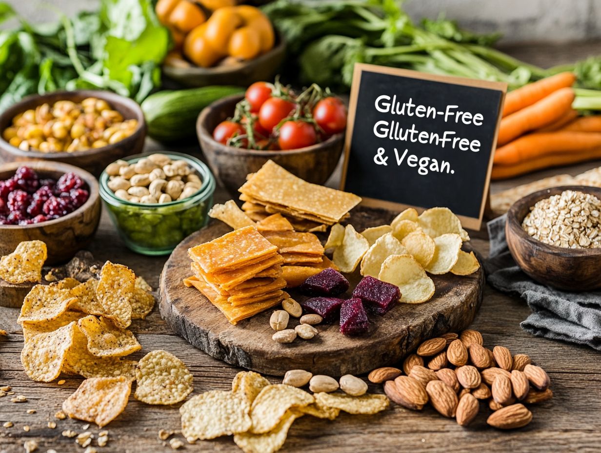 Visual guide for identifying certified gluten-free and vegan snacks