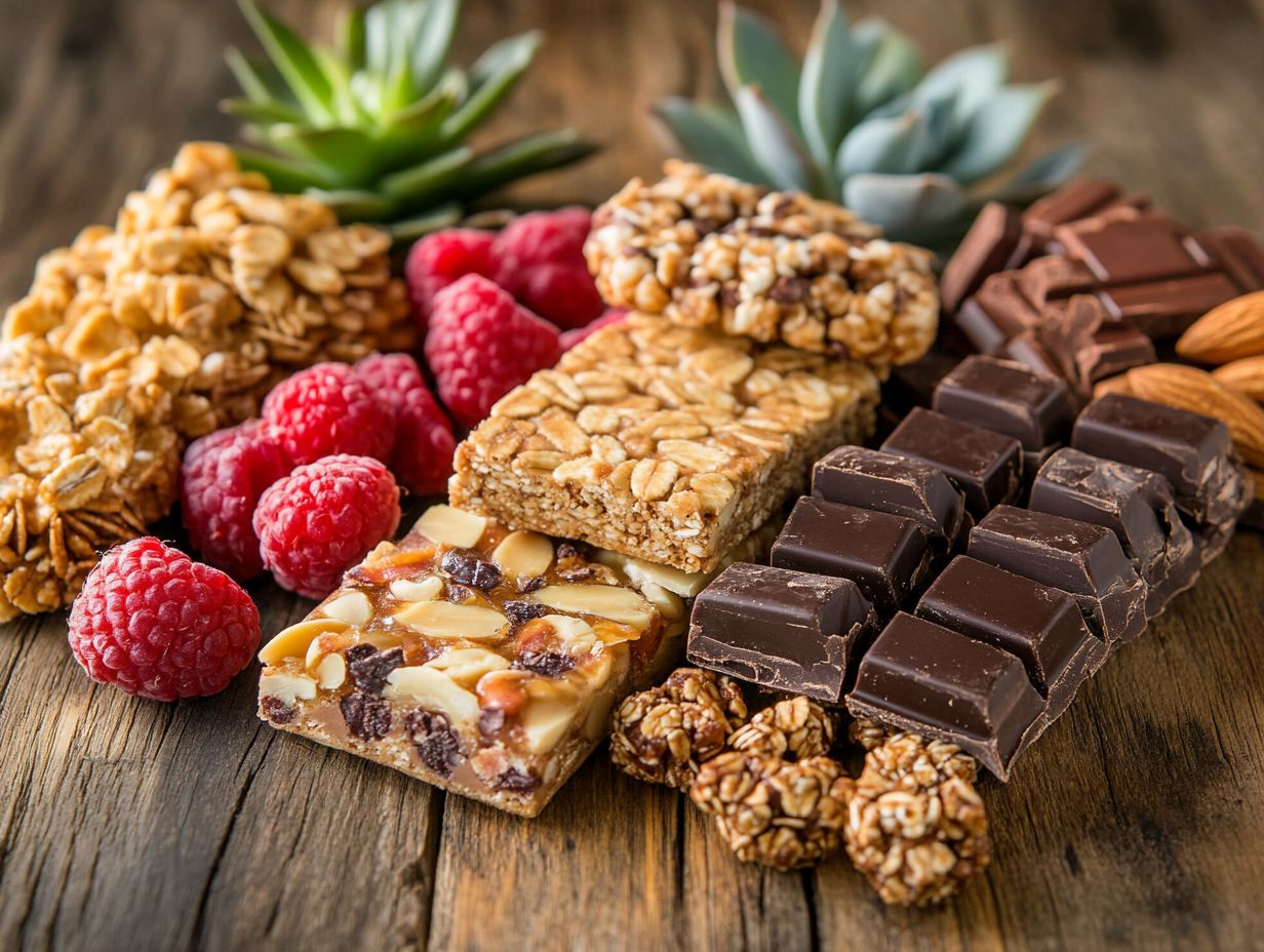 An assortment of gluten-free sweet snacks ideal for workplace snacks.