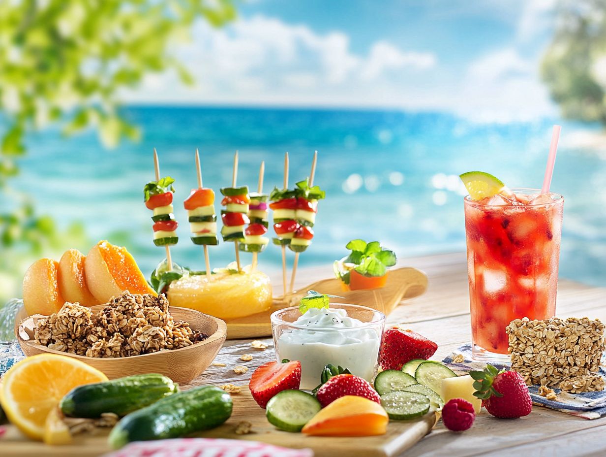 A variety of delicious low-calorie snacks perfect for summer