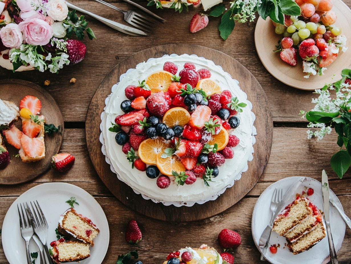 A selection of gluten-free cakes showcased