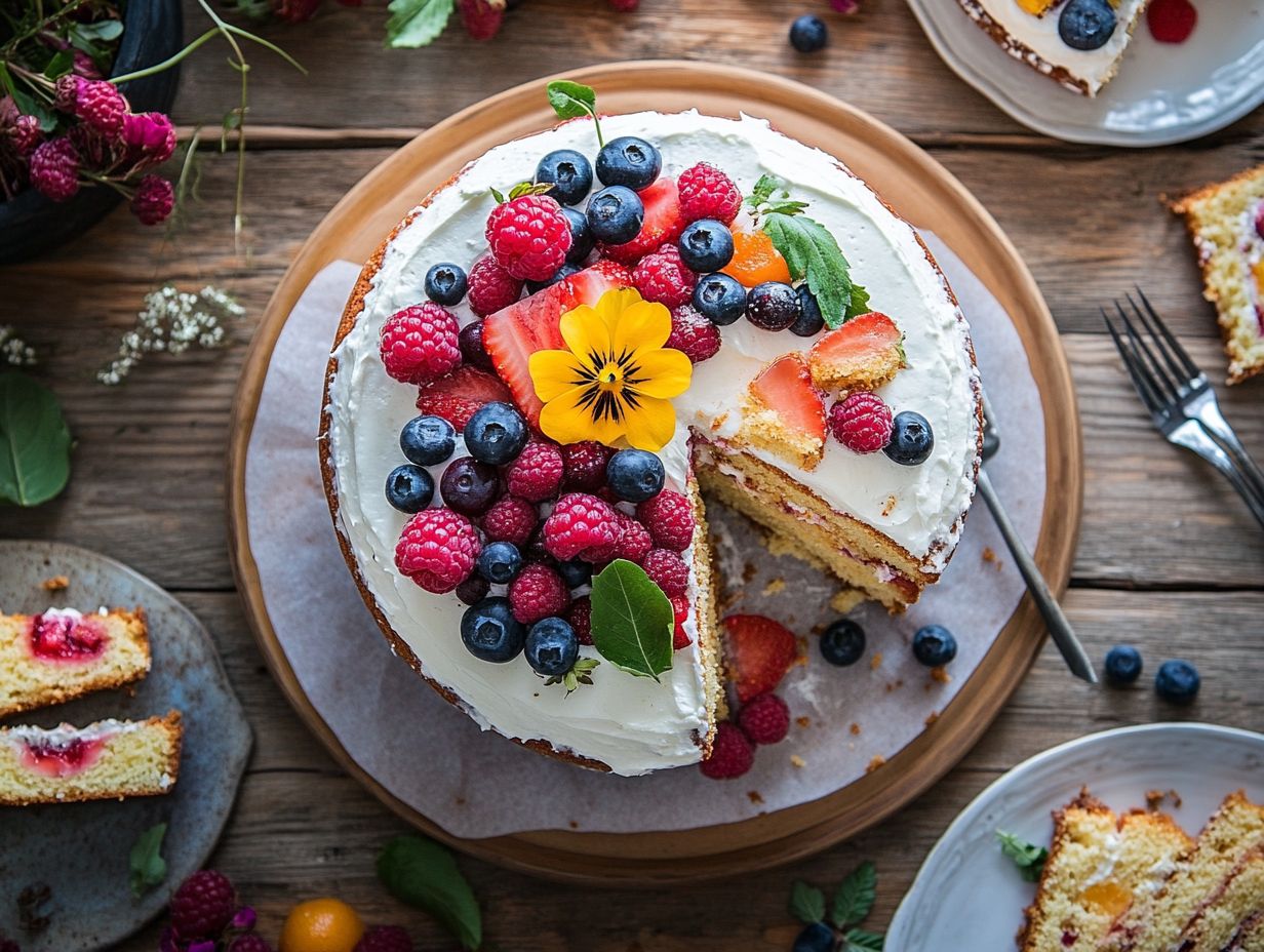 An assortment of gluten-free boxed cake mixes available for baking.