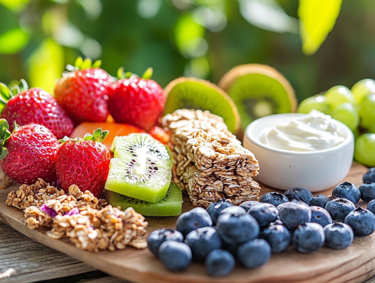 A colorful variety of fruity gluten-free snacks for summer