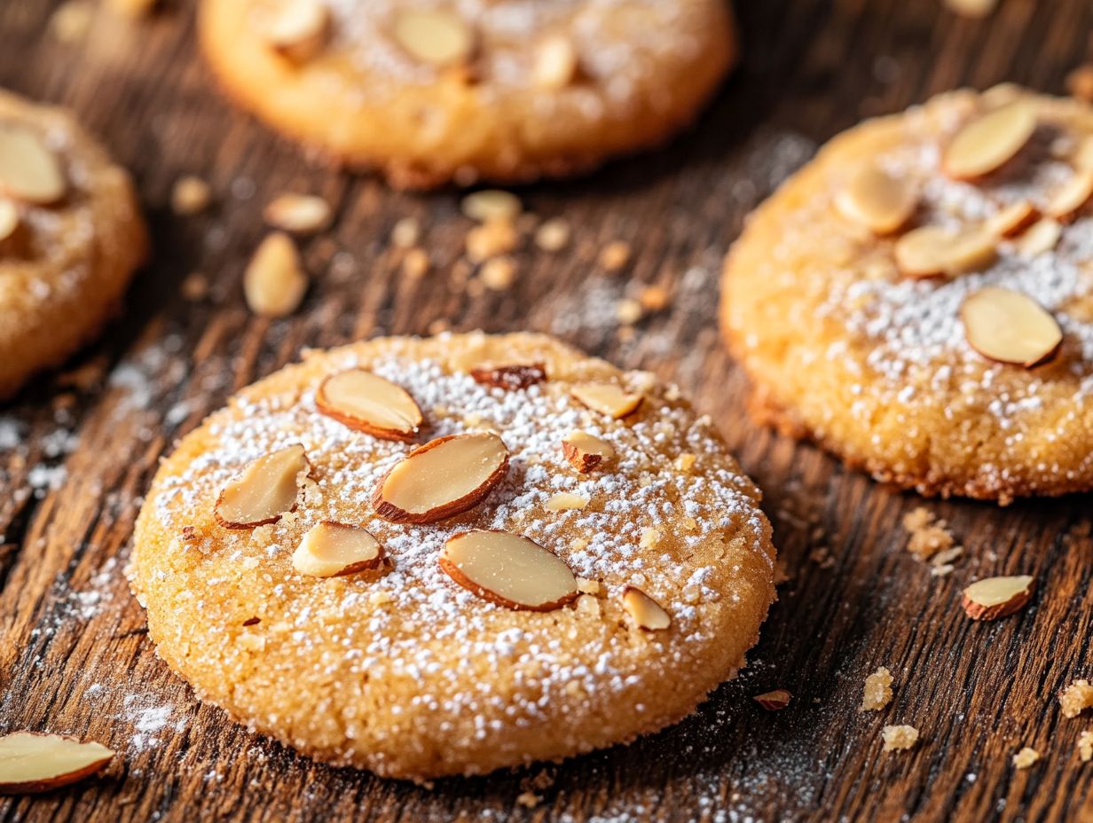 A bowl of high-quality ingredients for gluten-free almond cookies.