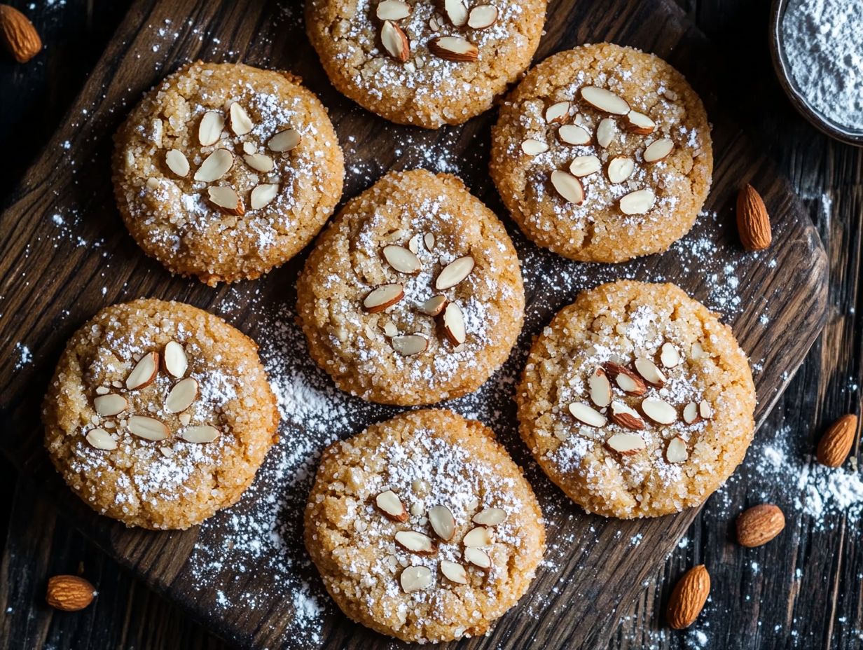 Ingredients for making gluten-free almond cookies displayed