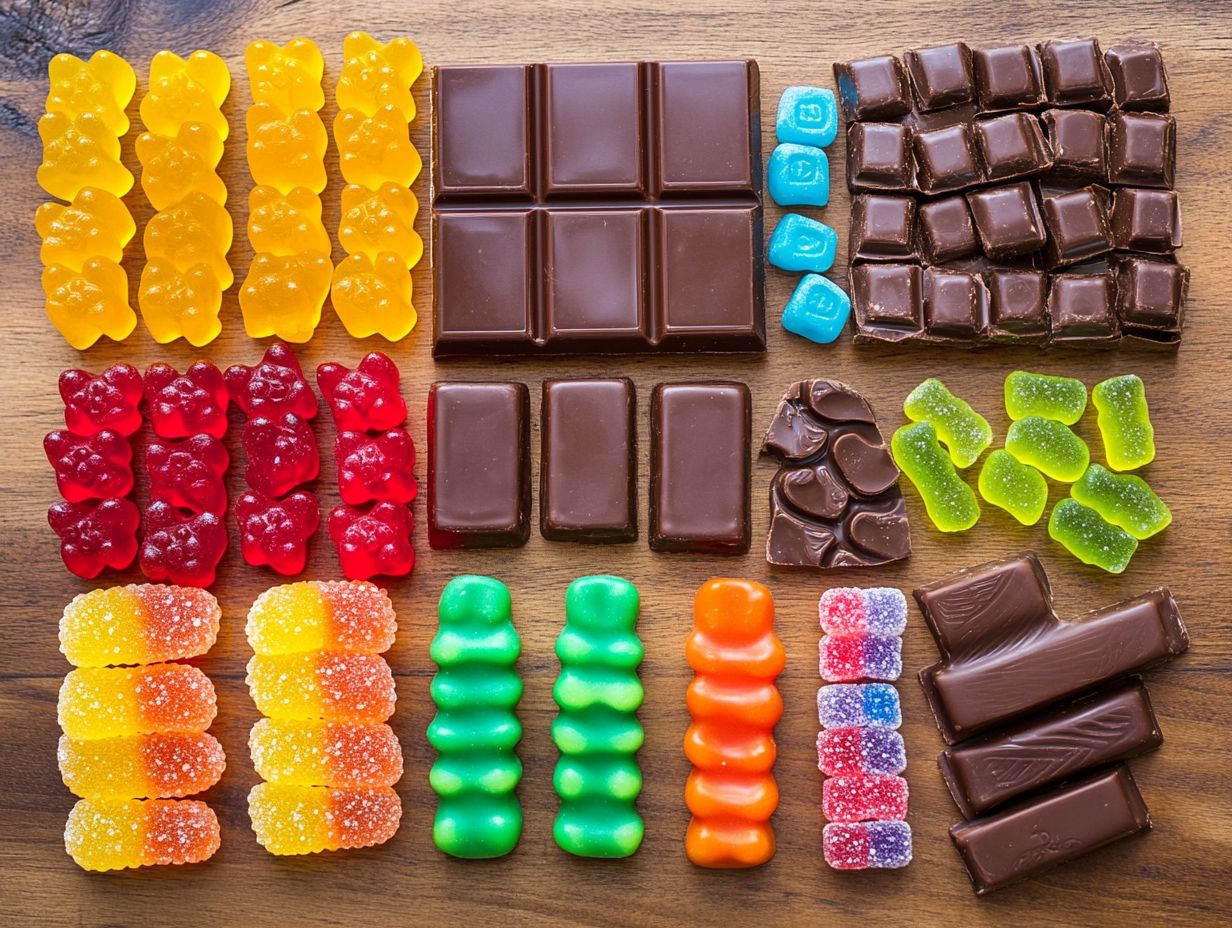 Graphic depicting gluten-free candy options