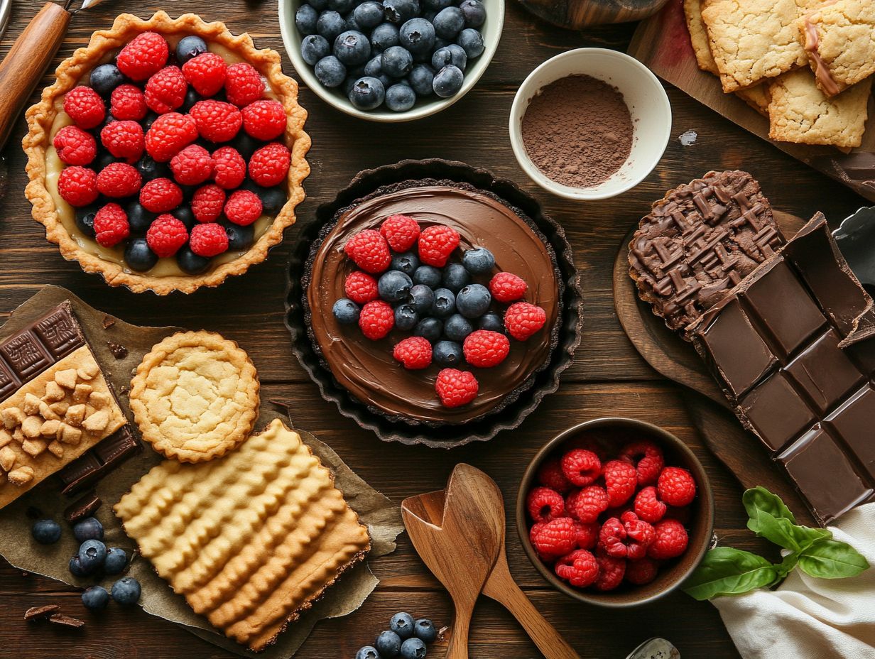 Delicious gluten-free desserts displayed on a table