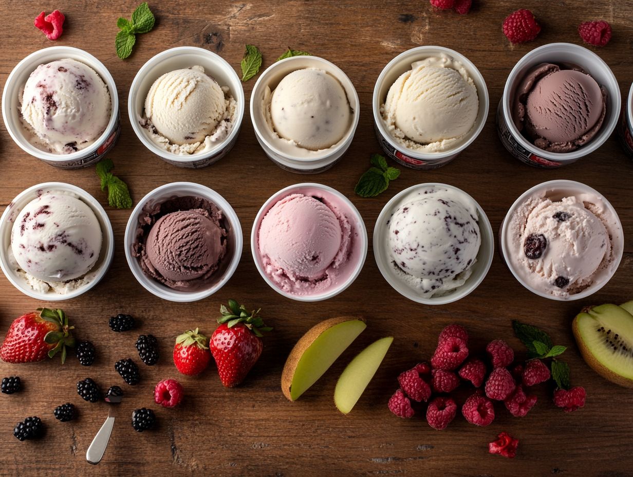 A bowl of homemade gluten-free ice cream topped with fresh fruits