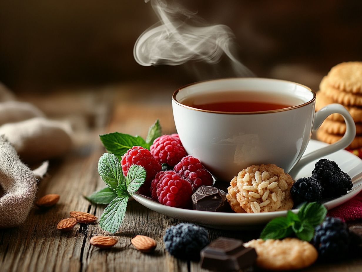 An image depicting gluten-free sweet snack pairings with tea.