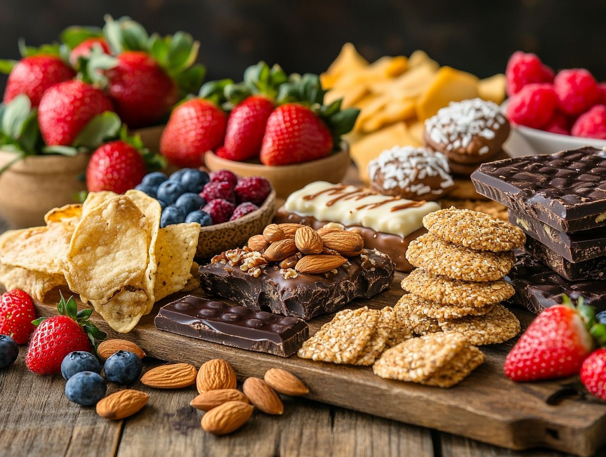 A collage of gluten-free snacks