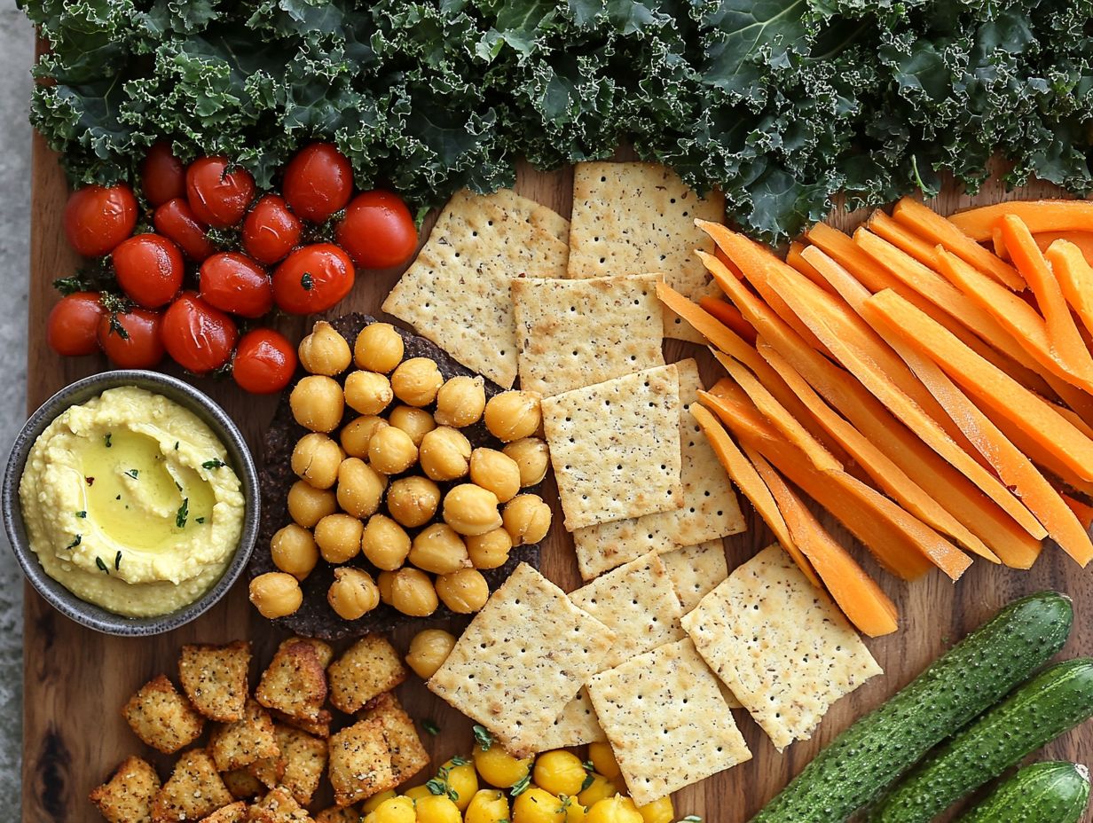 A visually appealing assortment of healthy gluten-free snacks to support weight loss.