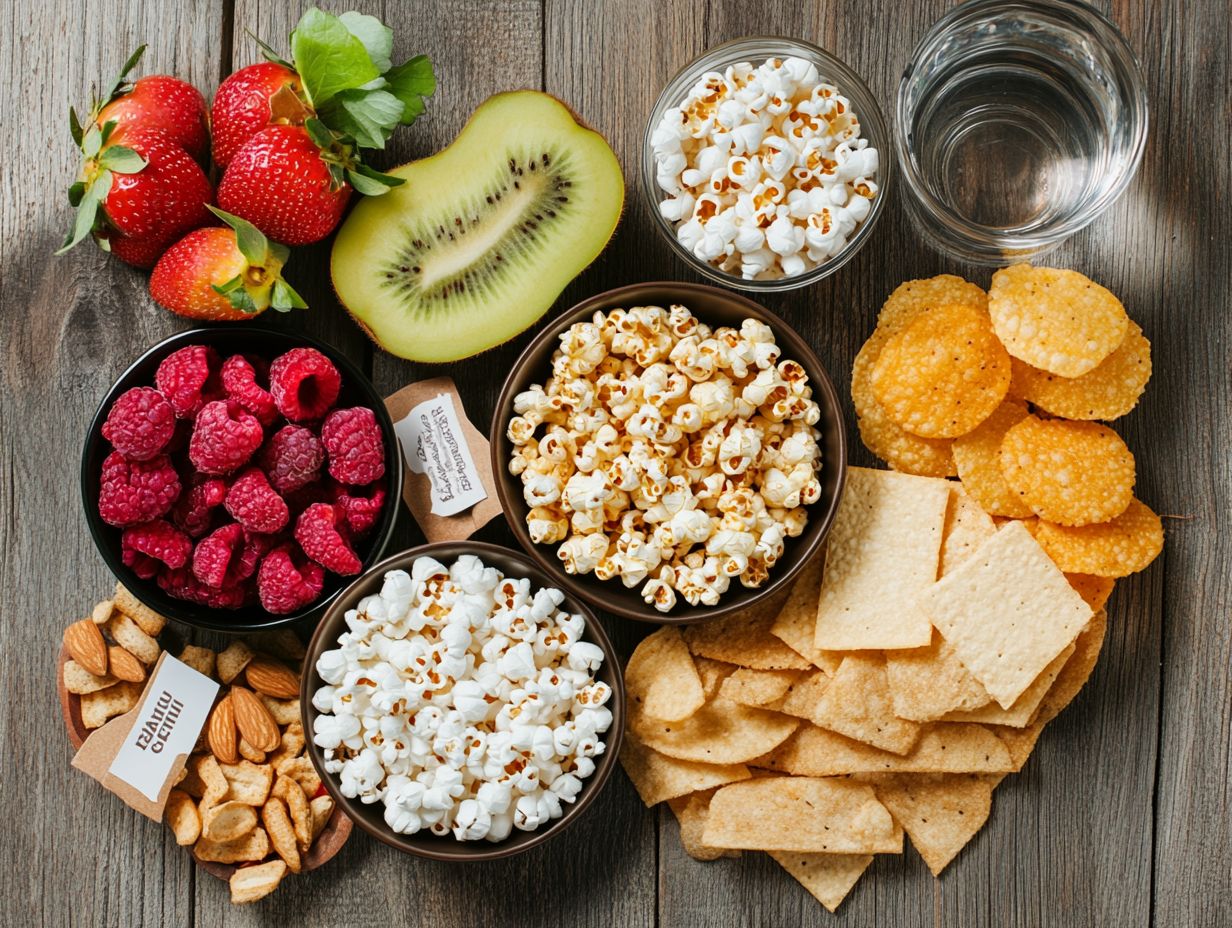 A guide to identifying safe snacks with 'Nut-Free' and 'Gluten-Free' labels.