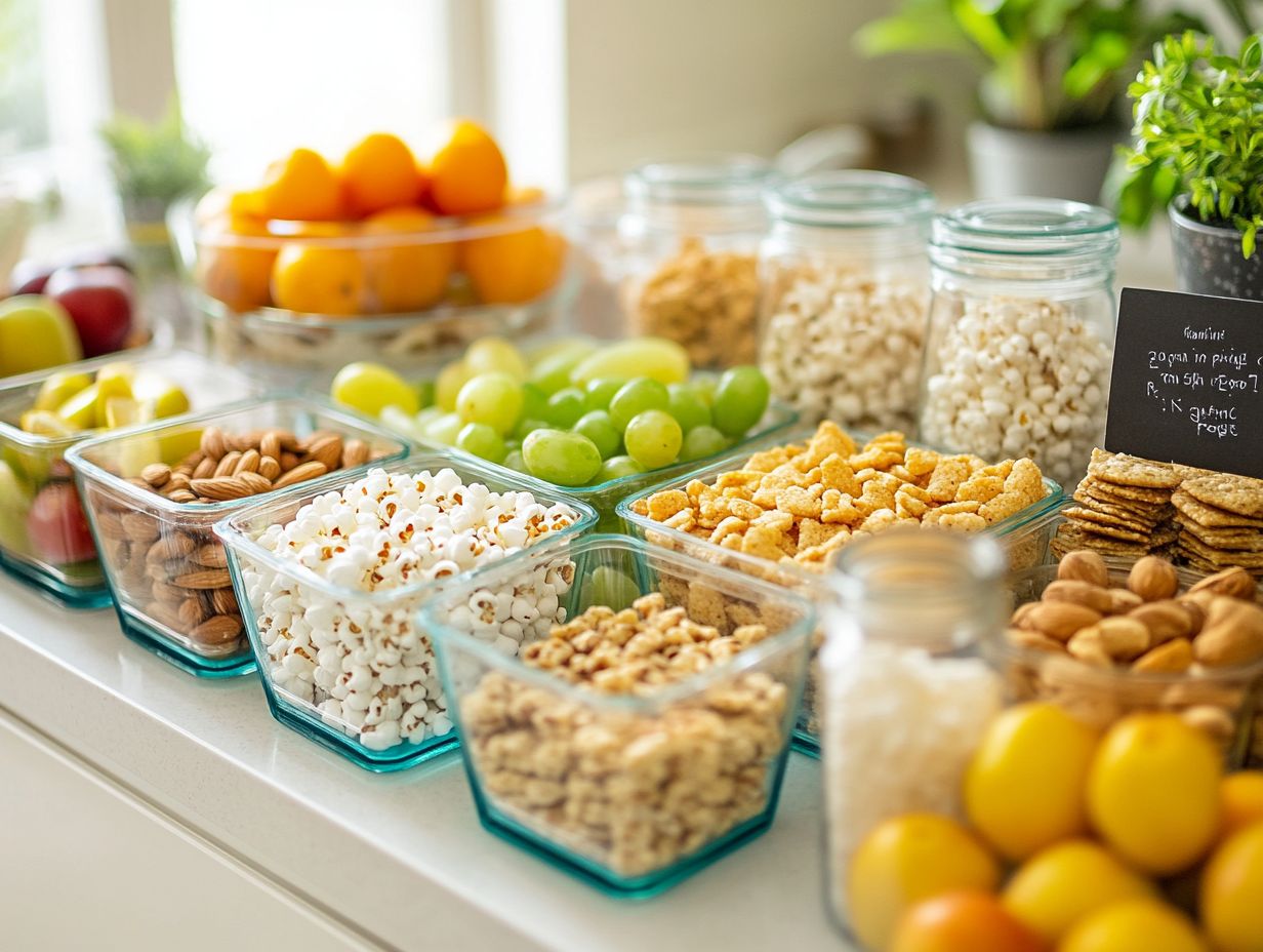 A colorful gluten-free snack station