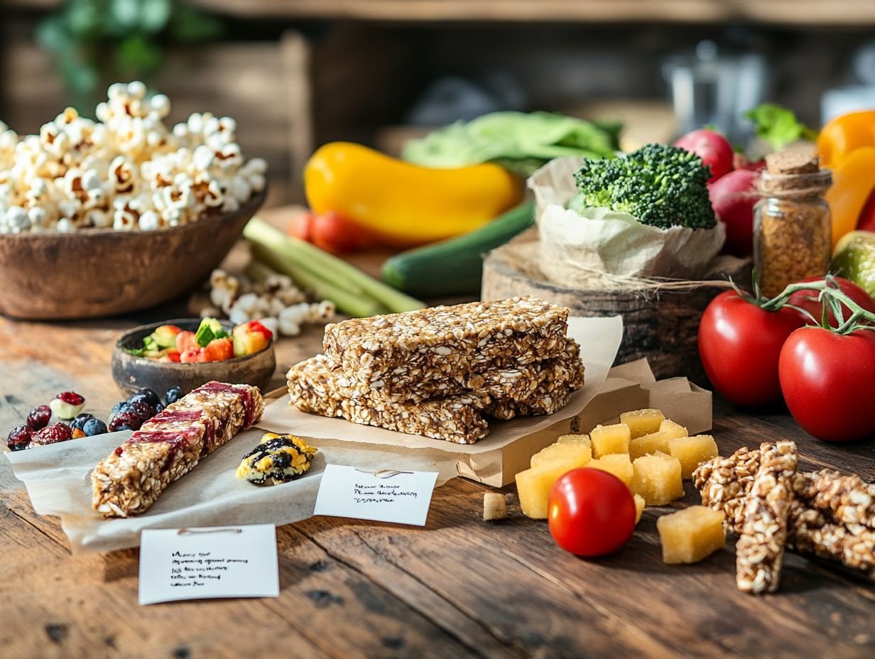 Colorful seasonal produce for gluten-free snacks