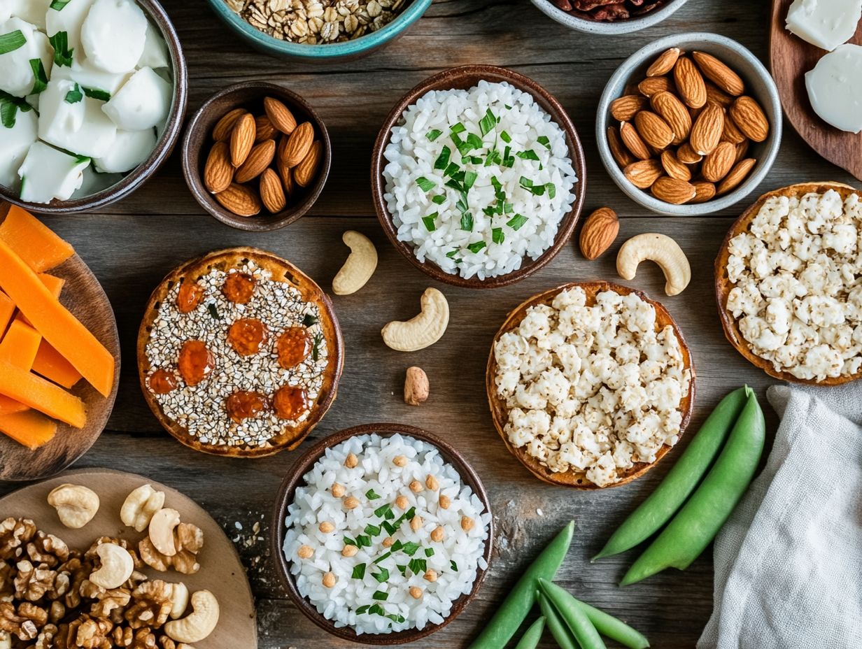 Colorful assortment of gluten-free fruits and vegetables