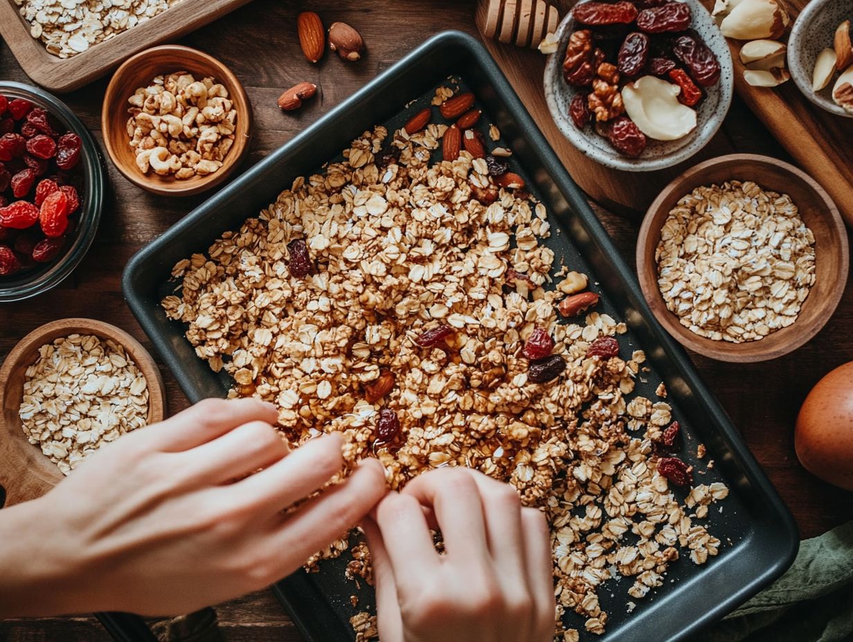 Image illustrating key takeaways for making gluten-free granola bars at home.