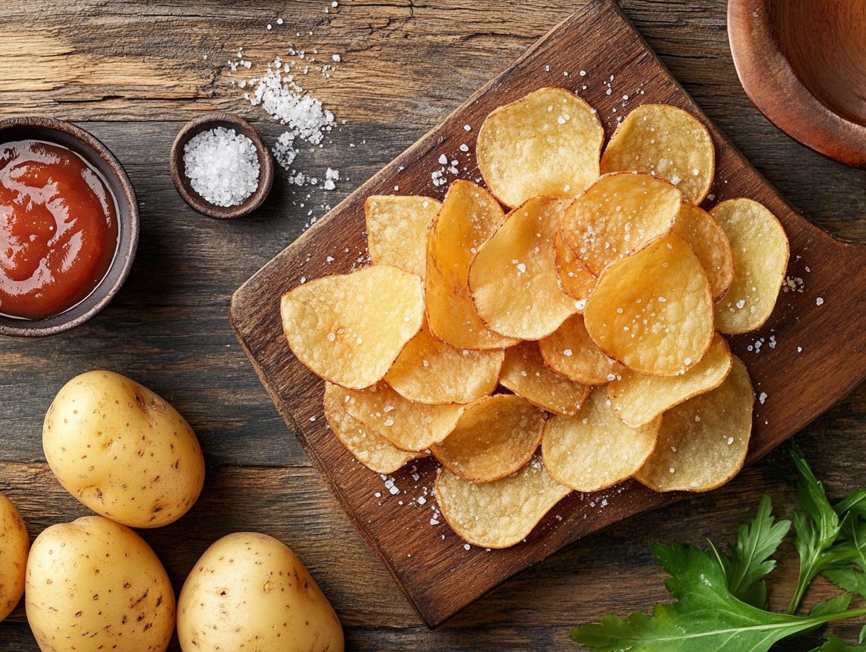 Image showing key takeaways for making gluten-free potato chips.