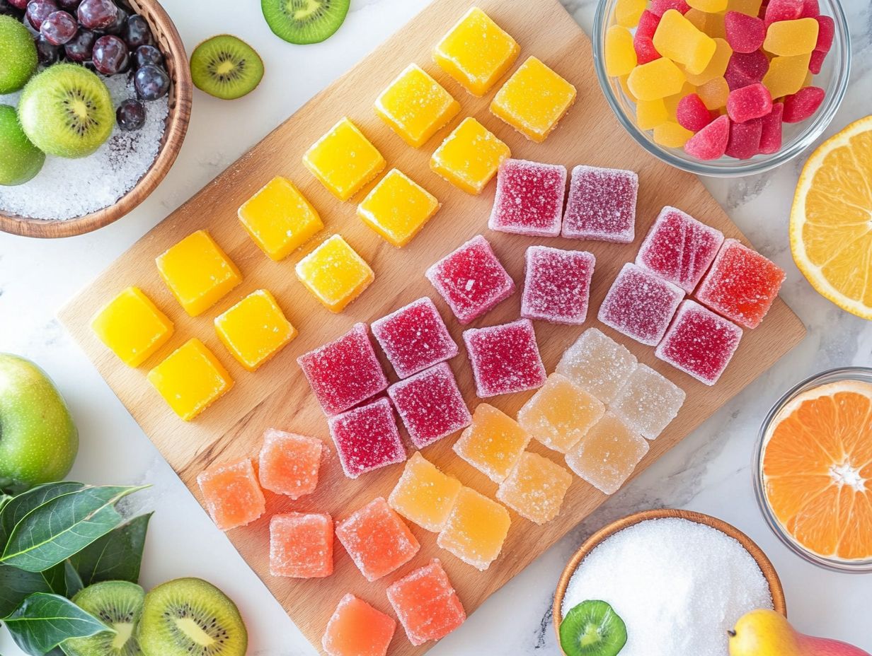 Colorful Display of Homemade Gluten-Free Chewy Candies