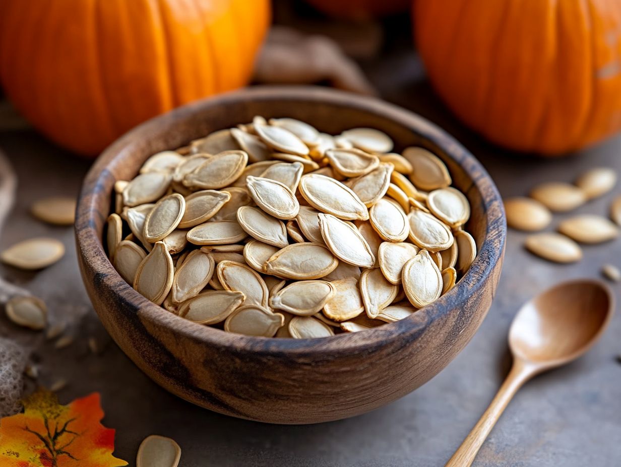 Image showing examples of gluten-free pumpkin seeds and packaging to avoid.