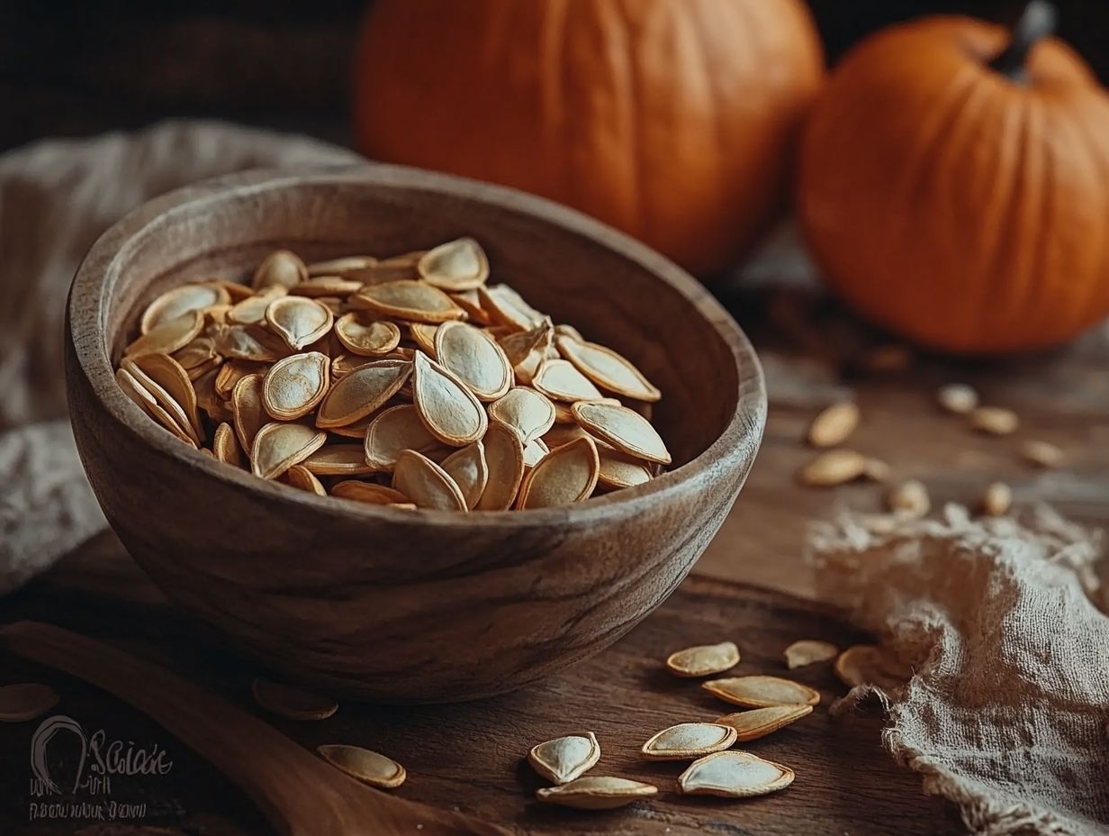 A jar of stored gluten-free pumpkin seeds.