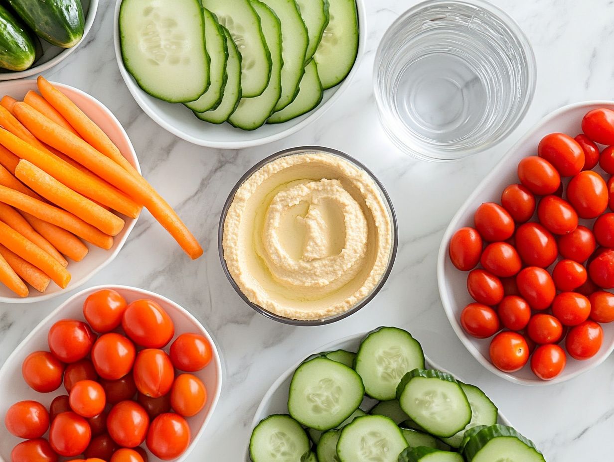 A colorful assortment of fruits and vegetables for healthy snacking