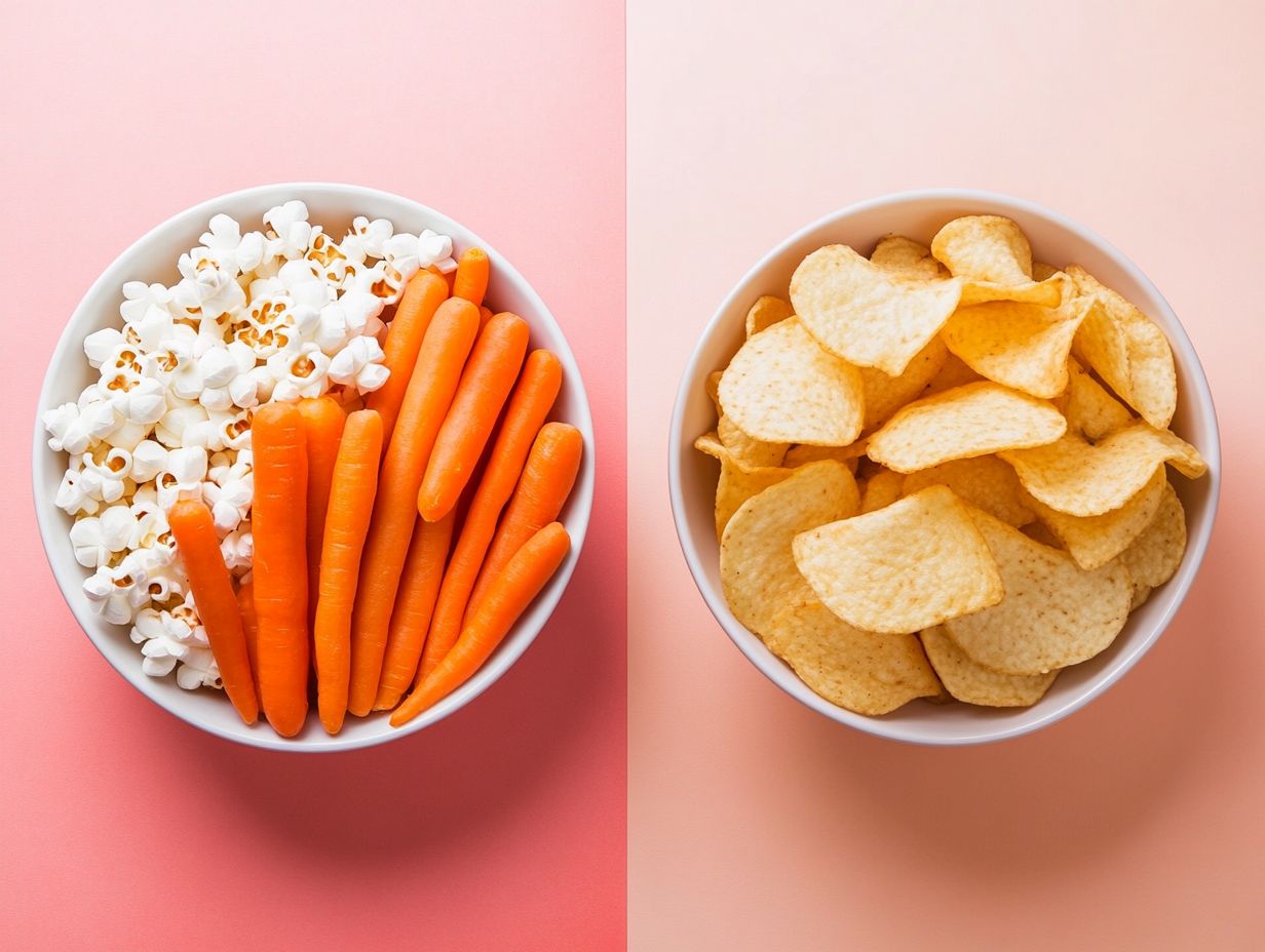 Visual comparison of common ingredients in regular snacks.