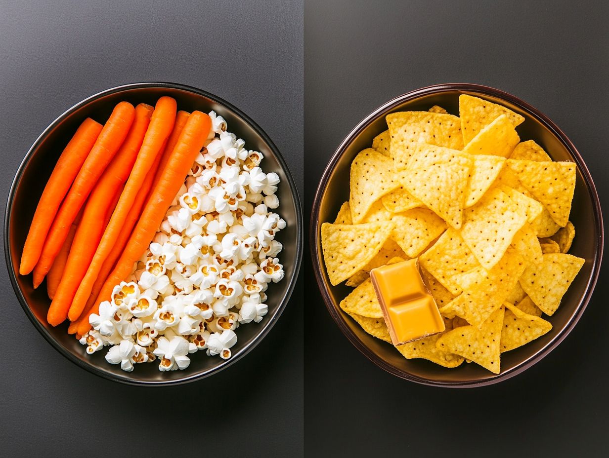 Comparison of low-calorie snacks and regular snacks