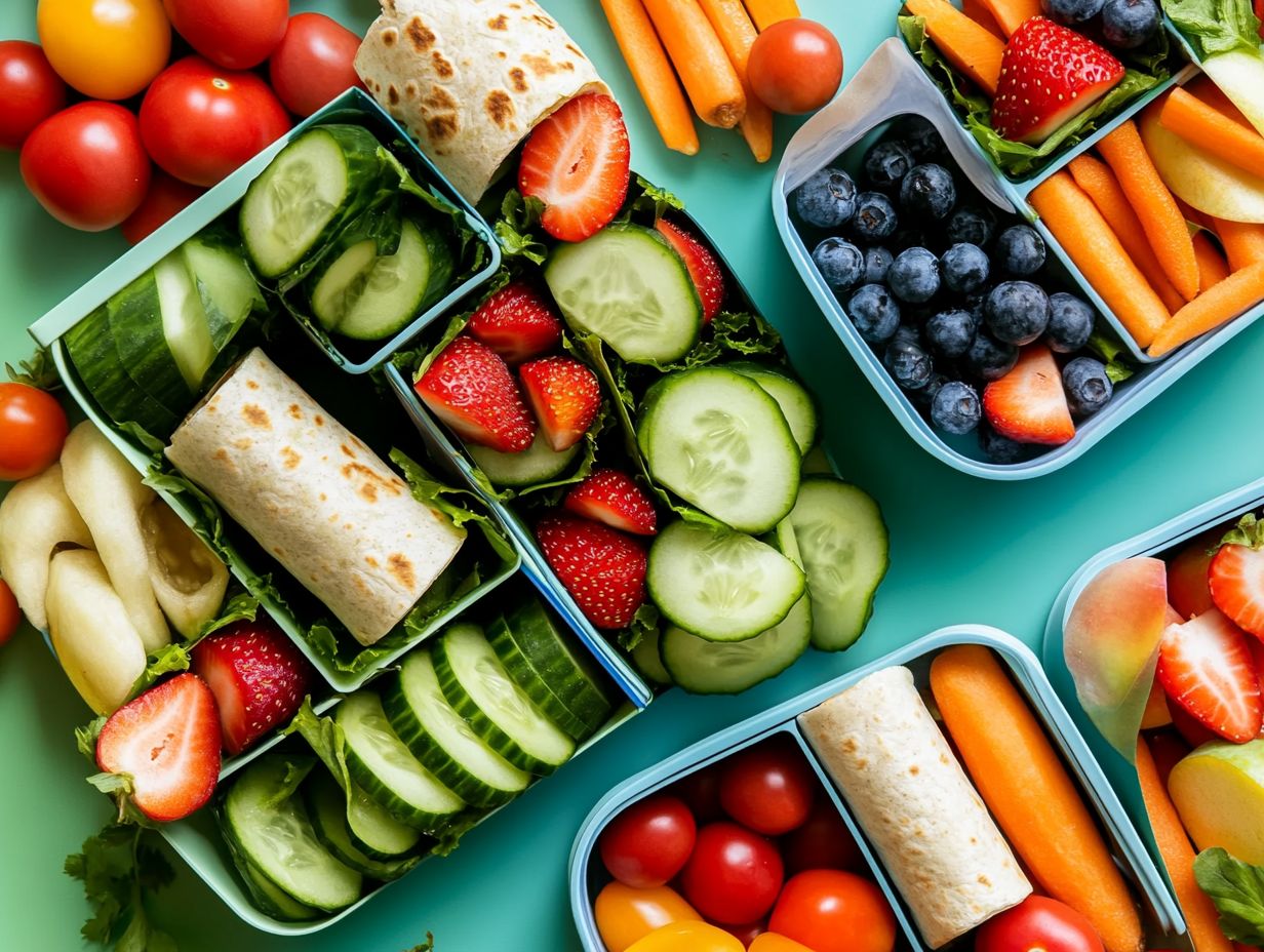 A variety of nut-free and gluten-free lunchbox ideas.