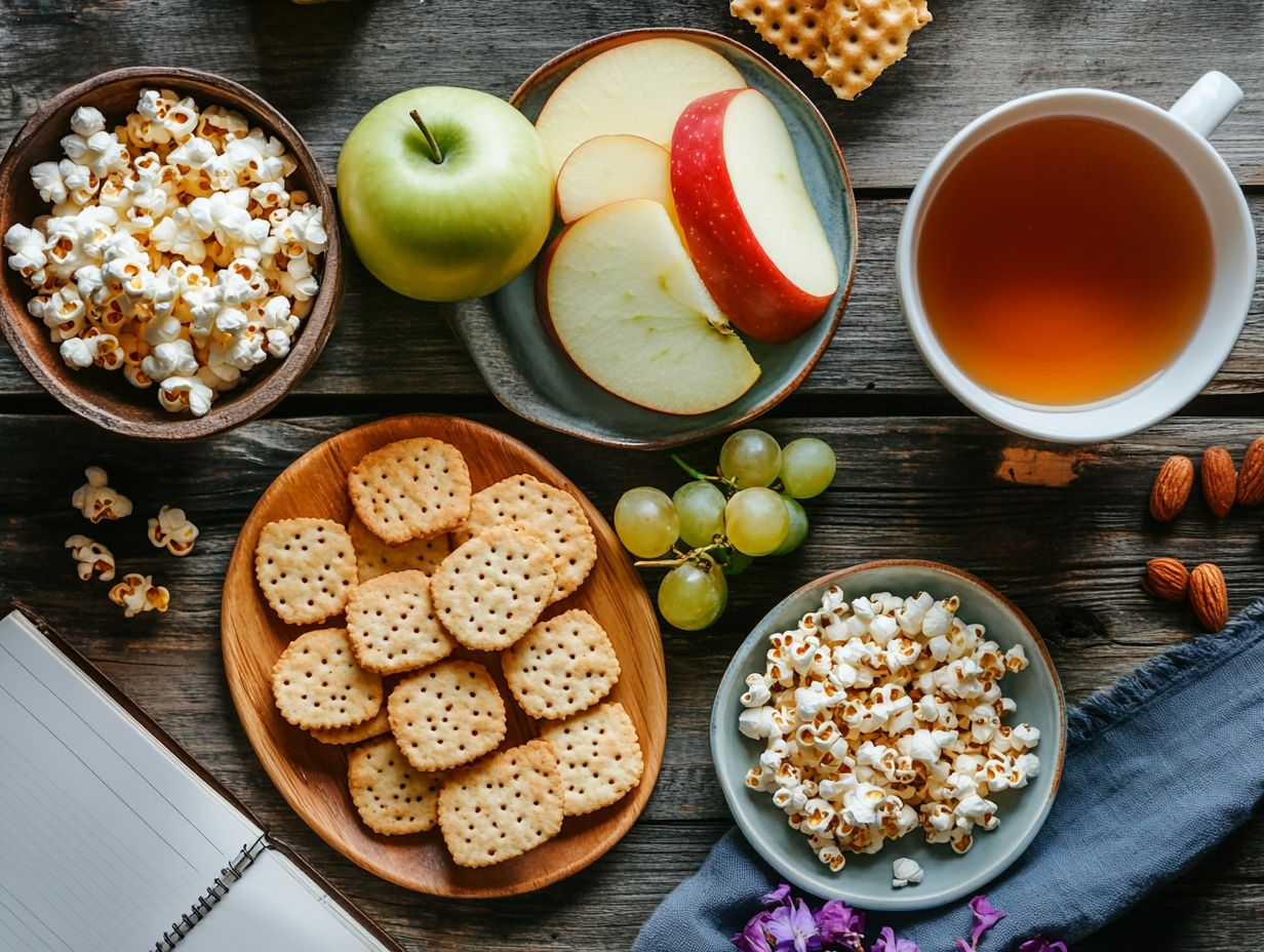 Delicious gluten-free crackers served with cheese and fresh fruit for a perfect travel snack.