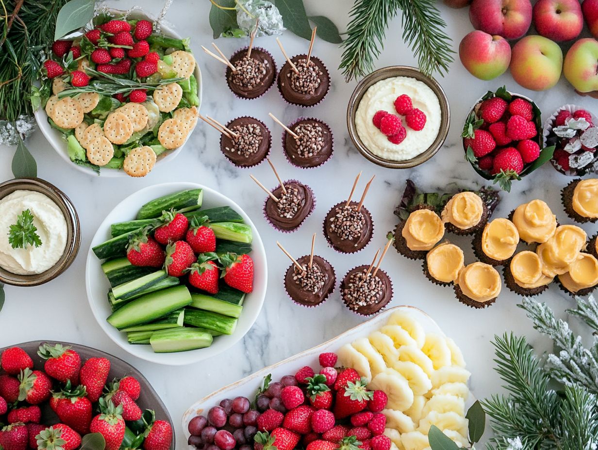 A colorful display of nut-free, dairy-free, gluten-free snacks for celebrations.