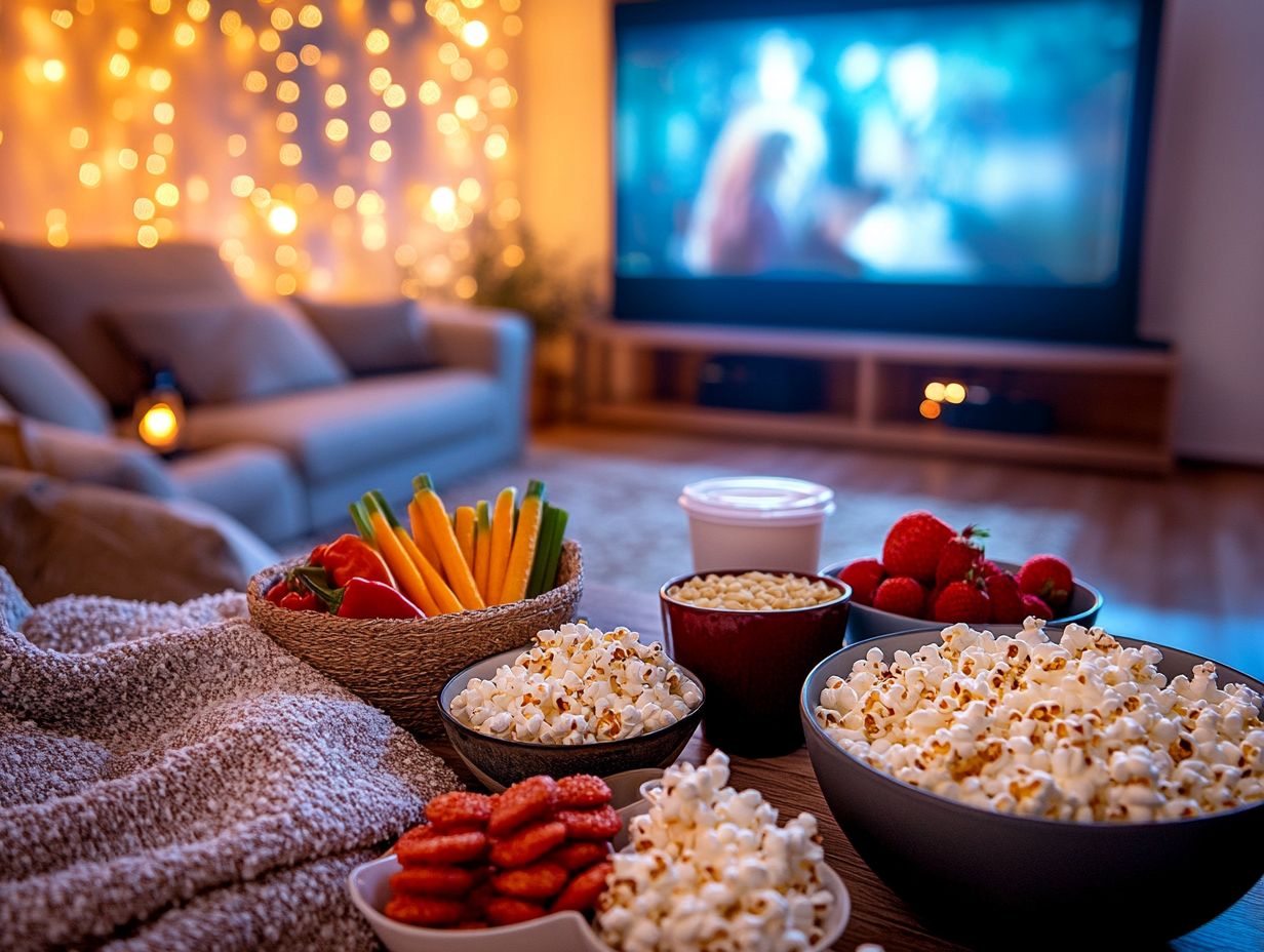 An assortment of nut-free and gluten-free snacks ideal for movie night