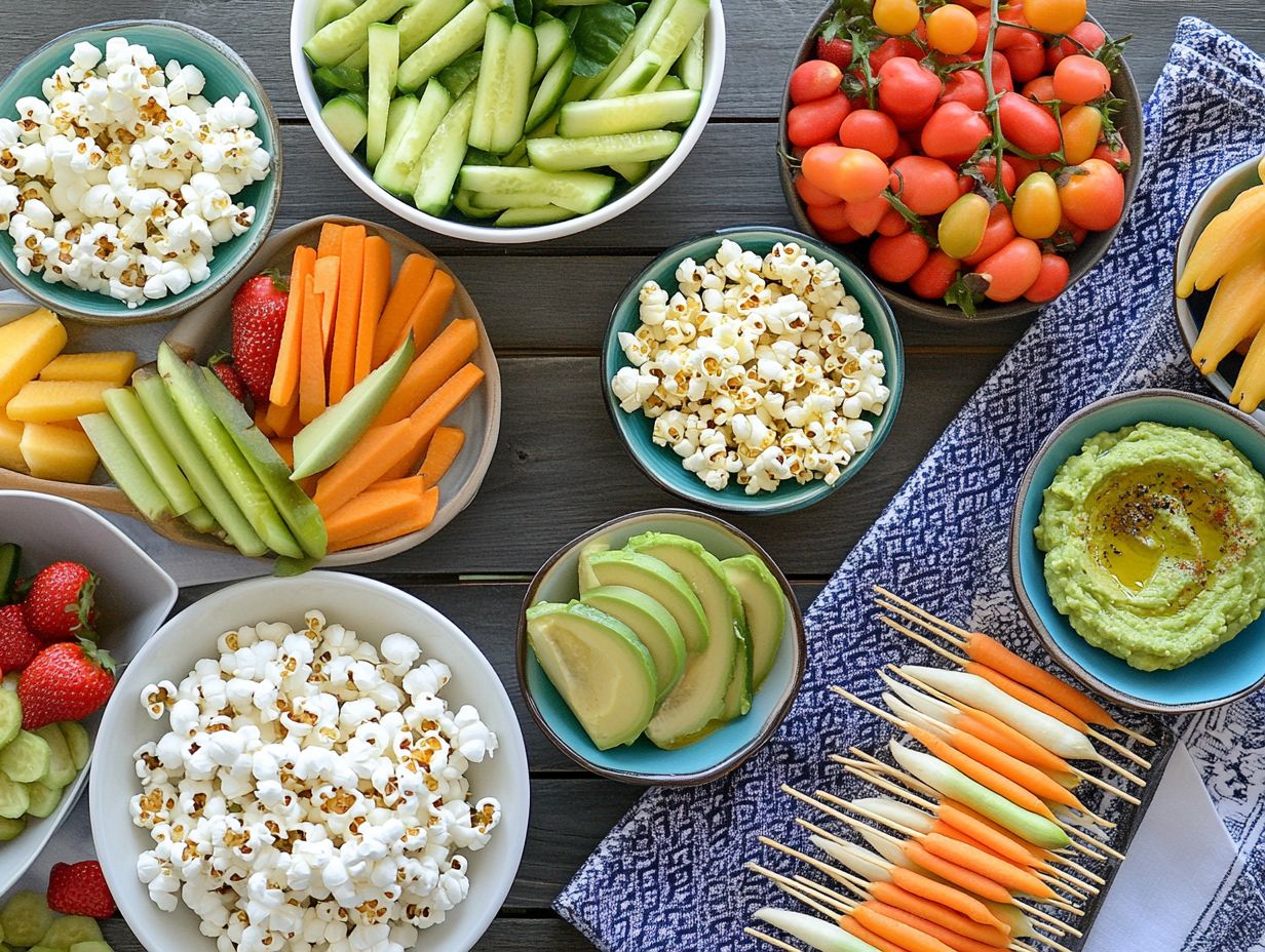 A colorful platter of nut-free and gluten-free snacks for parties