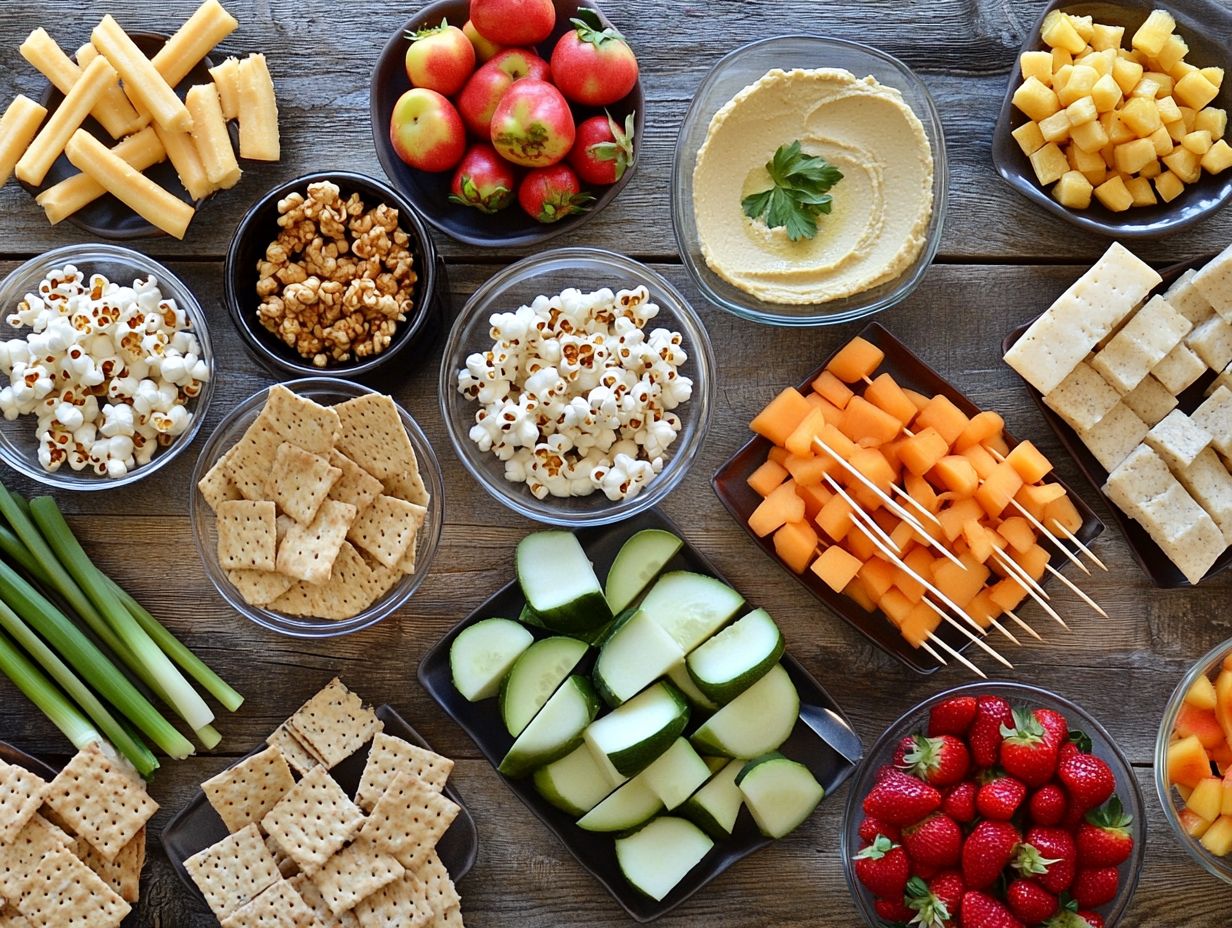 Image showcasing nut-free and gluten-free snack options.