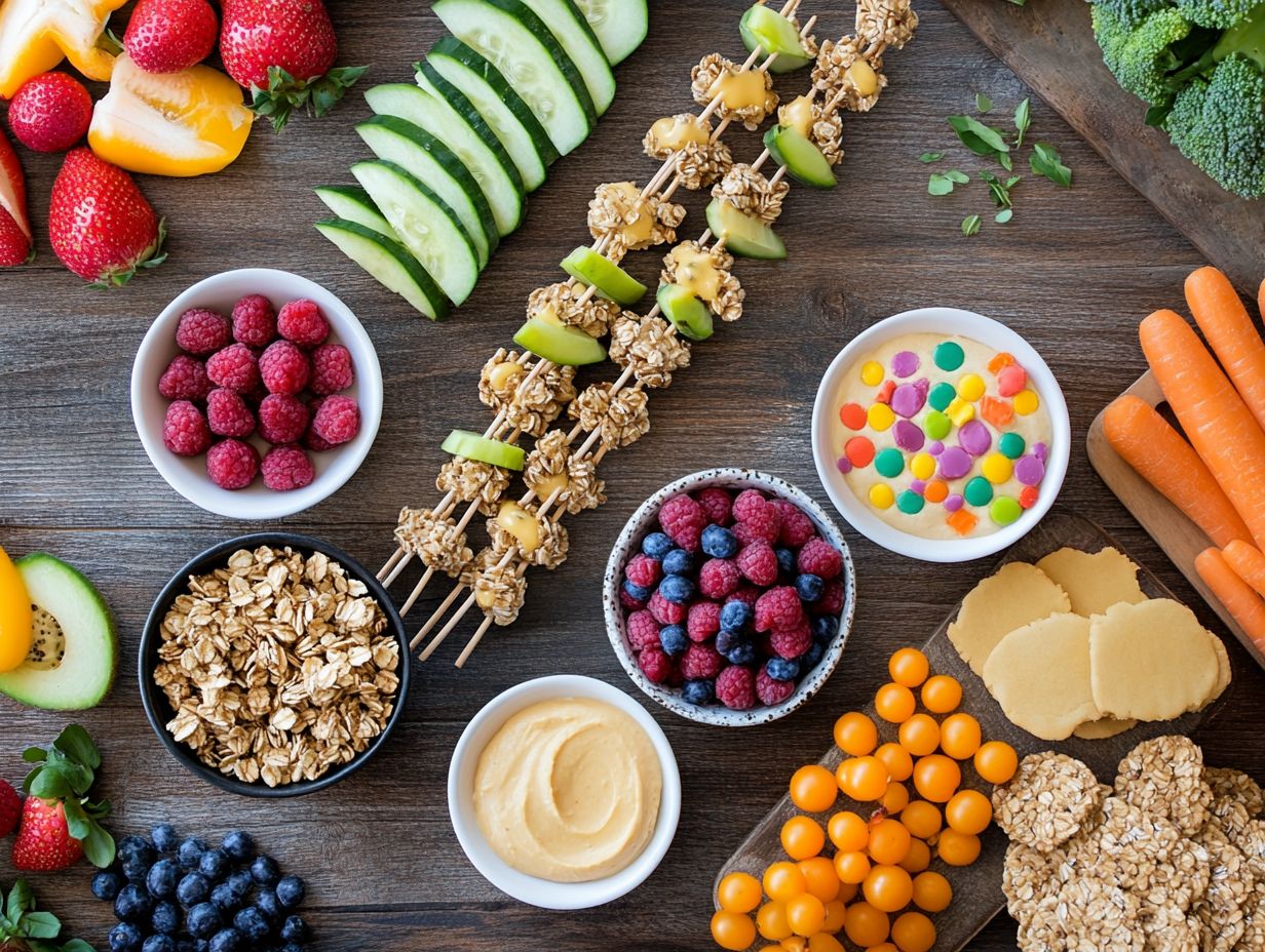 A variety of healthy snacks for toddlers that are nut-free and gluten-free