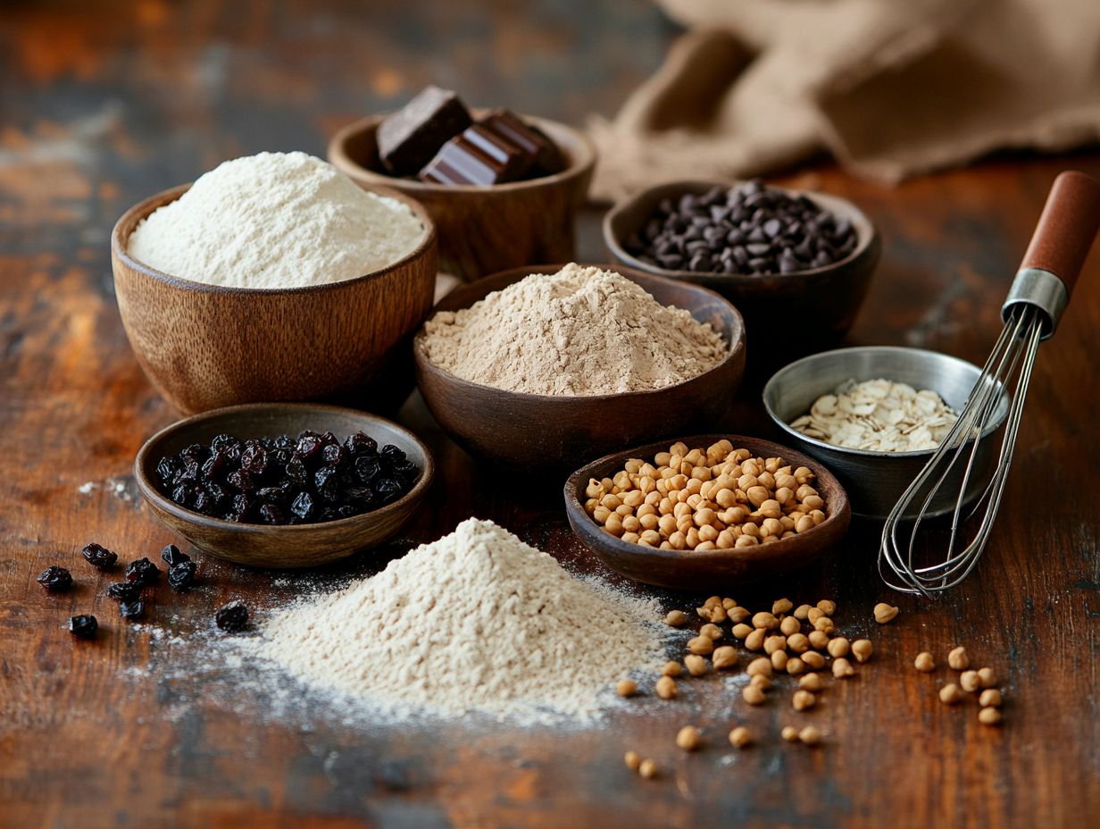 A variety of nut-free and gluten-free snack substitutes for baking.