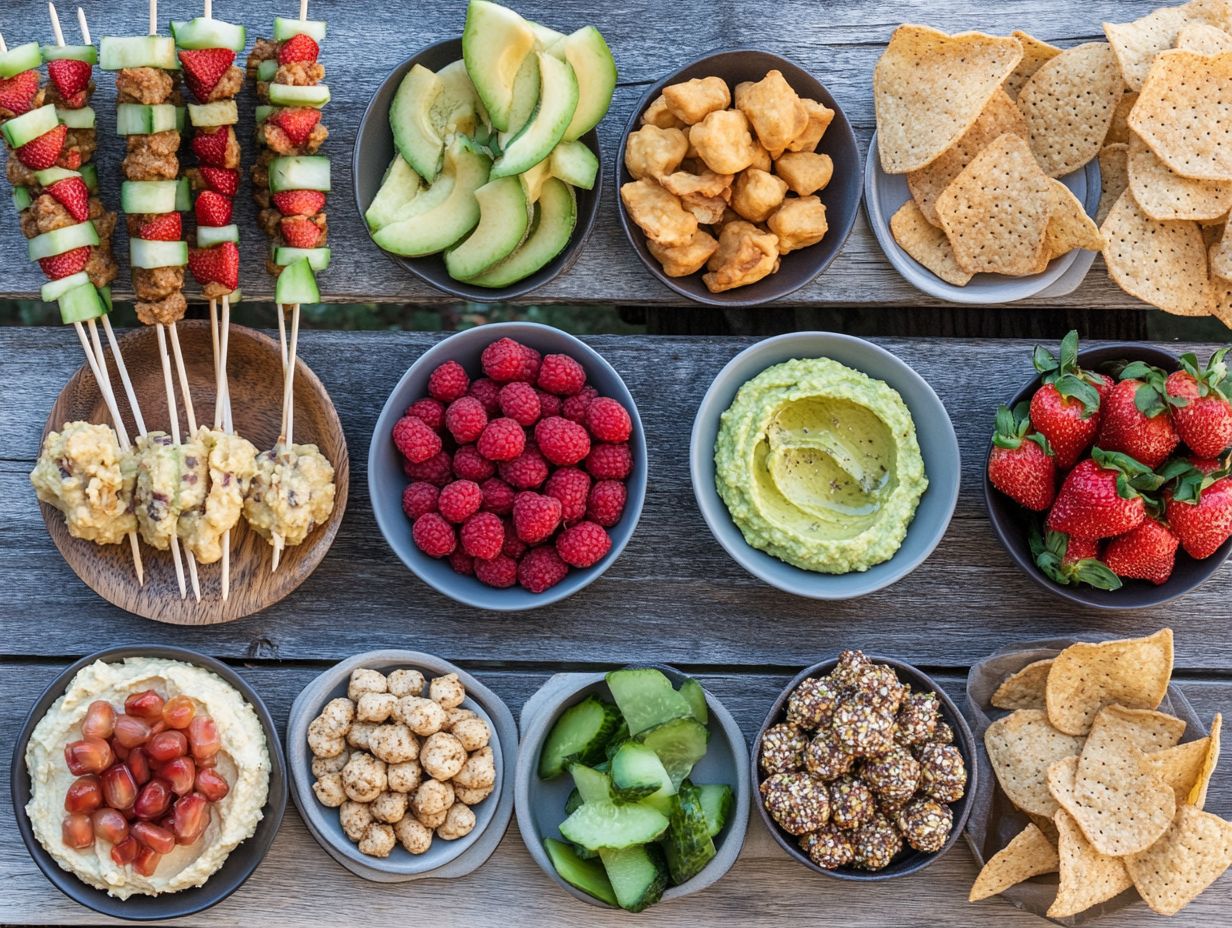 A variety of nut-free, gluten-free snacks laid out on a table.