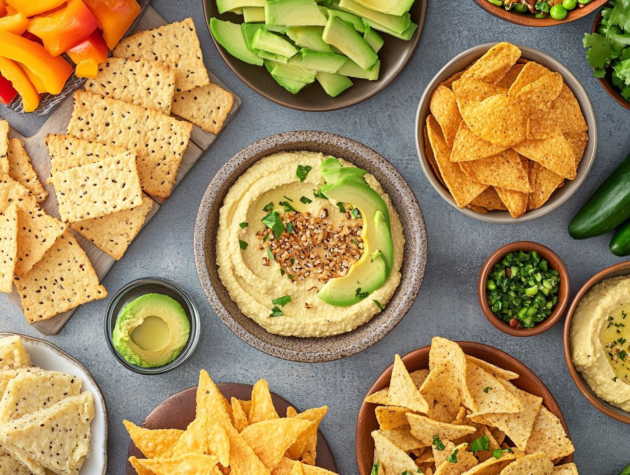 A variety of nut-free and gluten-free snacks for game day served on a platter.