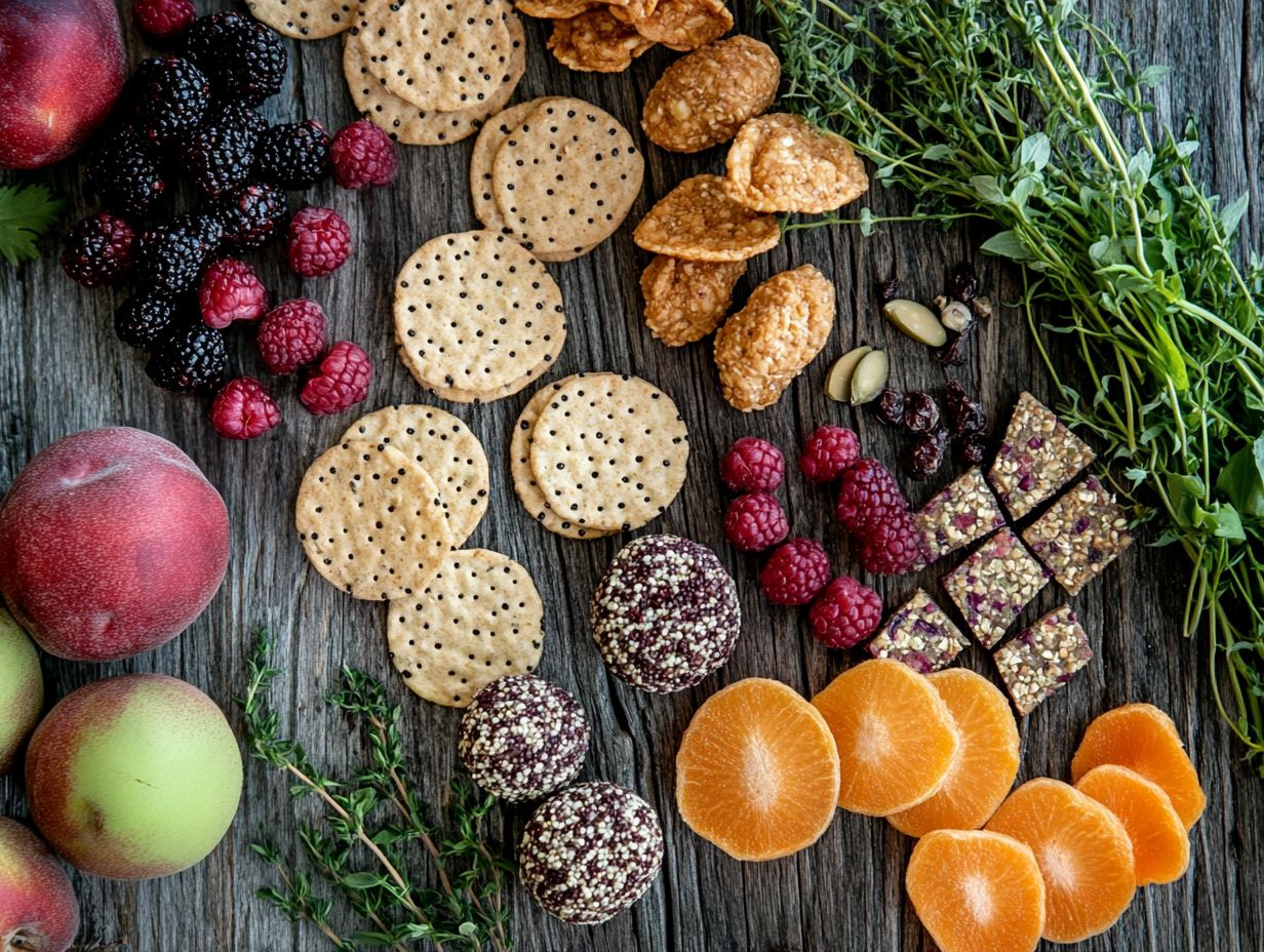 A colorful assortment of fresh fruits and vegetables, ideal for nut-free and gluten-free snacking.