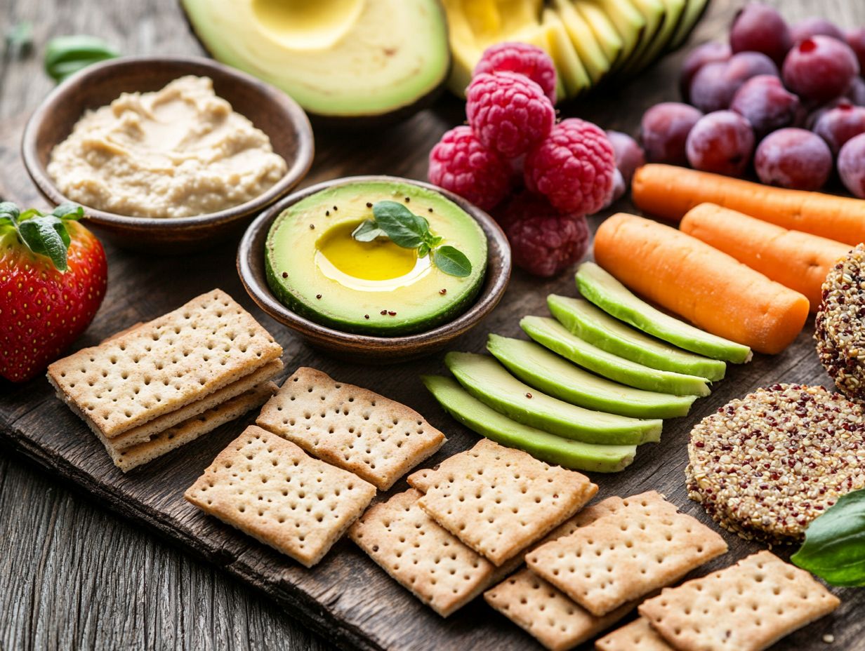 Colorful rice cakes topped with various nut-free spreads