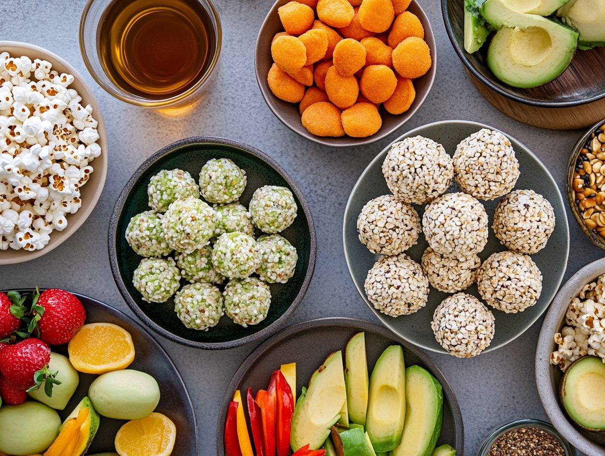 Colorful array of nut-free and gluten-free snacks