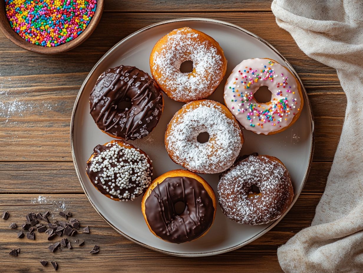 Delicious gluten-free donuts on display.