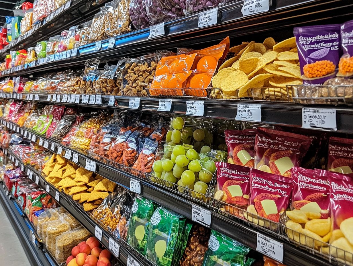 A variety of gluten-free snacks displayed on a table