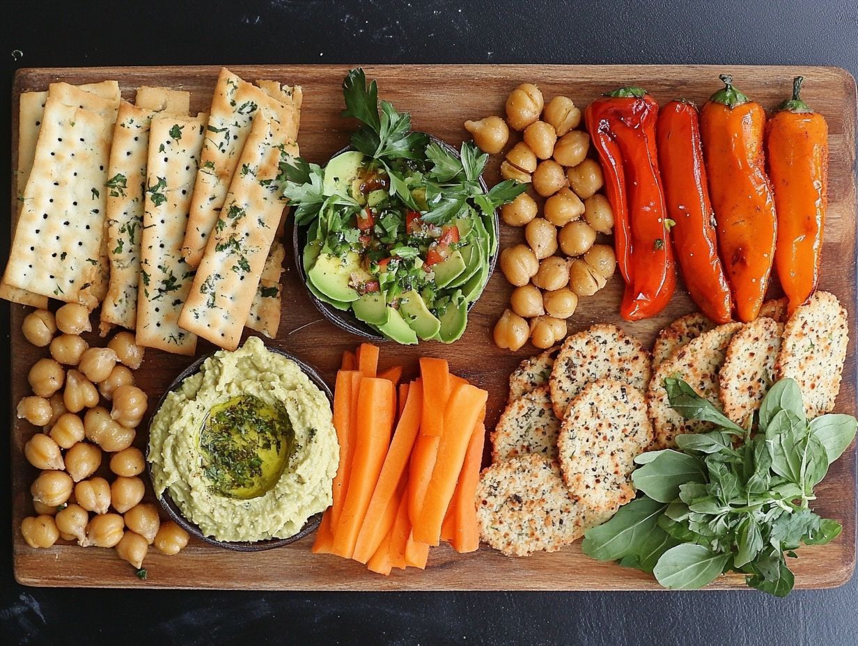 Colorful Veggie Sticks with Creamy Hummus Dip